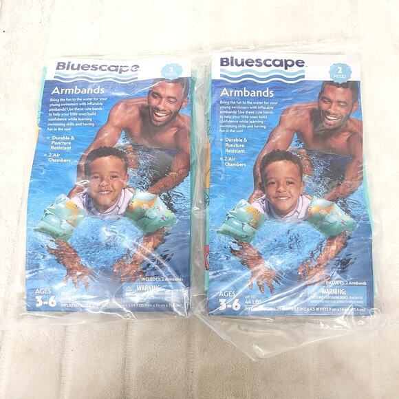 Bluescape Armbands/Floaties 2 packs - Kids- Green with Dinosaurs - Picture 1 of 3